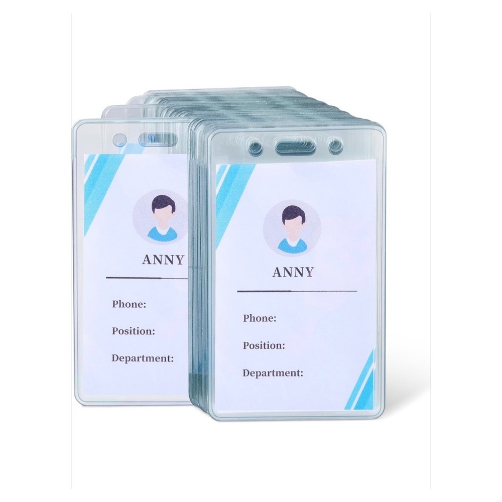 Amazon Basics Vertical Clear‎ Plastic ID Badge Holders 2.55x4.41 Pack of 50 Bulk